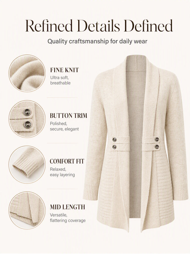 ✨Women's Casual Double-Breasted Knit Cardigan – Elegant Casual Layer For Cosy Everyday Style 🤍