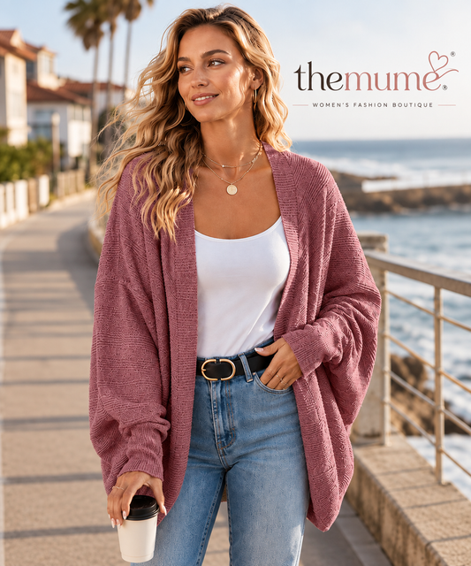 ☀️🧥New Arrivals - Women's Open Front Batwing Knit Cardigan – Soft & breathable fabric🍃Breezy Layer for Work, Travel & Casual Outings