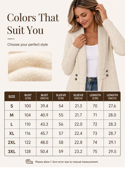 ✨Women's Casual Double-Breasted Knit Cardigan – Elegant Casual Layer For Cosy Everyday Style 🤍