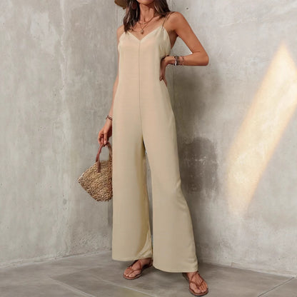 👗Women's Casual V-Neck Spaghetti Strap Jumpsuit