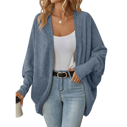 ☀️🧥New Arrivals - Women's Open Front Batwing Knit Cardigan – Soft & breathable fabric🍃Breezy Layer for Work, Travel & Casual Outings