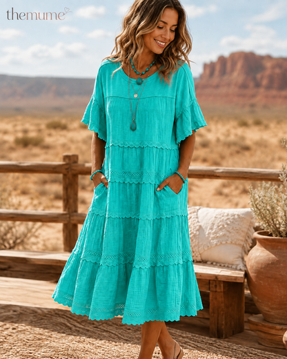 🏆CLEARANCE SALES: 54%Off💥Cool & breathable fabric🍃Women's Vintage Patchwork Lace Dress | Almost Gone⚡
