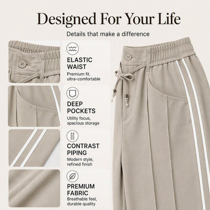 ☀️👖Seasonal Style - High-Rise Drawstring Pants – Breezy Comfort & Easy Pairing for Any Casual Look