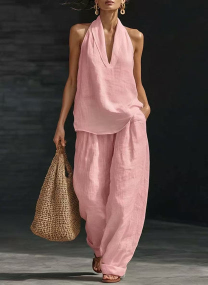 🔥Women's 2-Piece Bohemian Set - Breathable Lightweight Cotton Linen Oversized