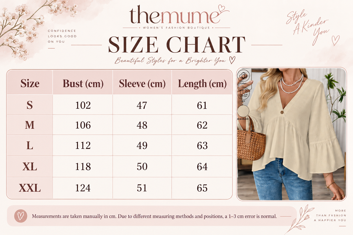 🏆Autumn Sale Women's 100% Cotton V-neck Peplum Tops with Vintage-style Button